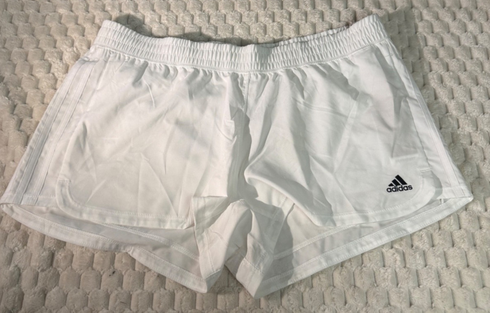 Adidas Women's Pacer 3S Shorts XL White Training Athletic NWT